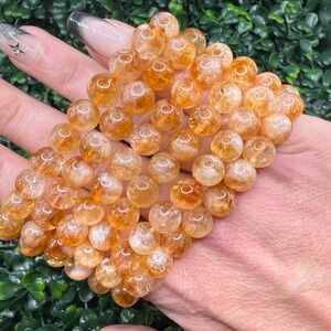 8mm Dark Citrine Beaded Bracelet